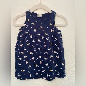 H&M Navy Blue Floral Boho Baby Dress • Size 4-6 month